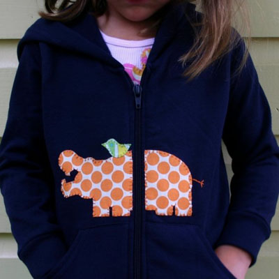 Hippo hoodie by Planet Pudge