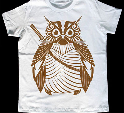Samurai owl t-shirt by Iron Spider on Etsy