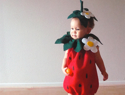 Strawberry Halloween costume by Not The Kitchen Sink on Etsy