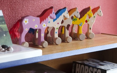 Earth-friendly wooden horses by Wooden Toy Gallery on Etsy