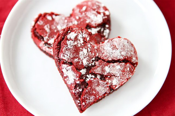 Valentine's Day red velvet crinkle cookies by Two Peas & Their Pod