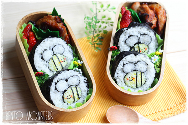 Spring bumble bees bento box lunch for kids by Bento, Monsters