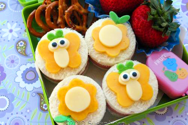 Spring butterflies bento box lunch for kids by Hawaii’s Bento Box Cookbook