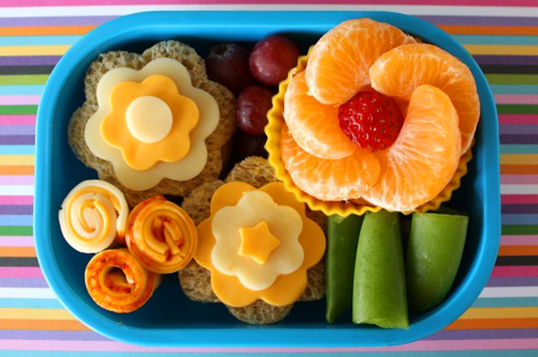 Spring flowers bento box lunch for kids by Alpha Mom