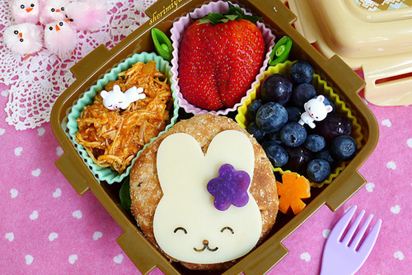 Easter bunny bento box lunch for kids by Happy Little Bento