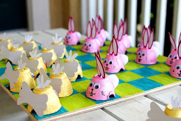 Homemade Easter checkers board for kids by Create, Celebrate, Explore