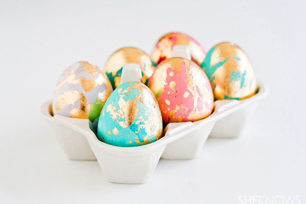 Homemade golden Easter eggs by SheKnows