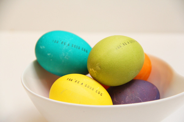 Hand-stamped Easter eggs for kids by Lovely Indeed