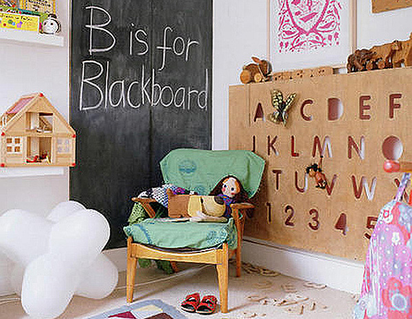 DIY chalkboard bedroom wall for kids by Decoist