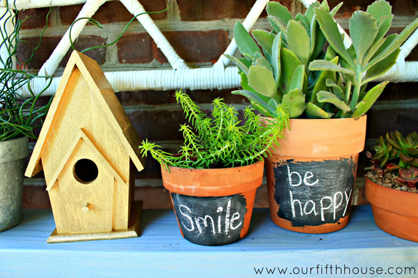 DIY chalkboard plant pots by Our Fifth House