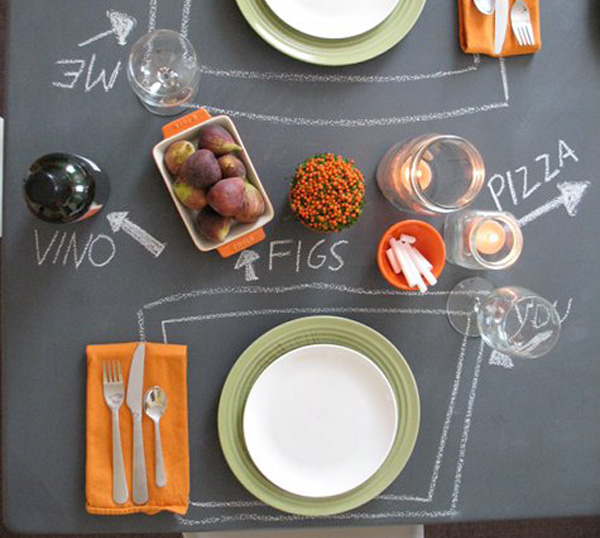 DIY chalkboard dinner table by Design Sponge