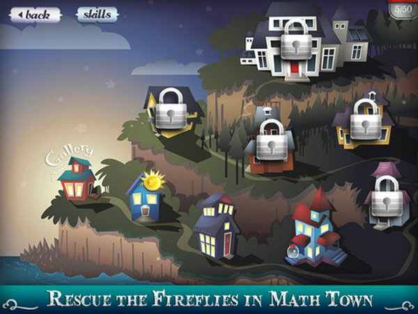 Mystery Math Town educational app for kids