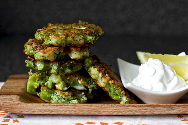Healthy snack idea for kids: Broccoli parmesan fritters by Smitten Kitchen