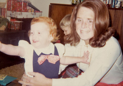 Kathy McDonald, with mom in 1973