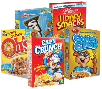 Worst children's cereals for sugar