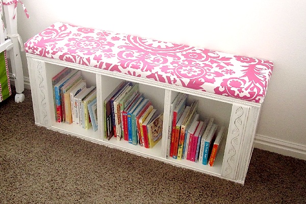 Re-purposed bookshelf to bench 