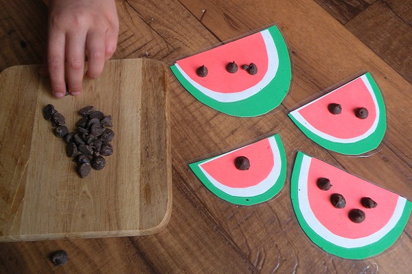 Chocolate chip counting cutouts