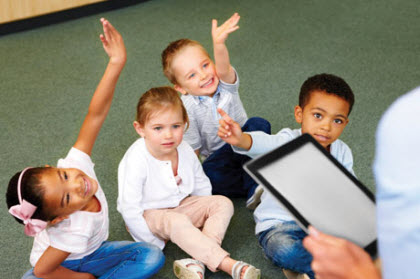Kids in digital classroom