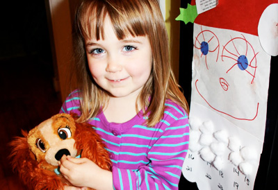 Homemade Christmas santa advent calendar by Pink and Green Mama