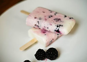 Blackberry and Greek yogurt popsicles by A Cup of Jo