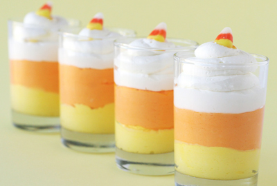 Candy corn cheesecake mousse by Glorious Treats