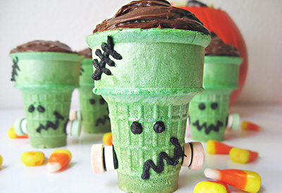Halloween Frankenstein cupcakes by Designs by Megan Turnidge