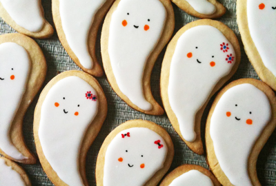 Halloween ghost cookies by Happy Birdycake