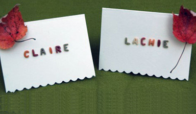 Thanksgiving eco-friendly place cards by Inhabitots