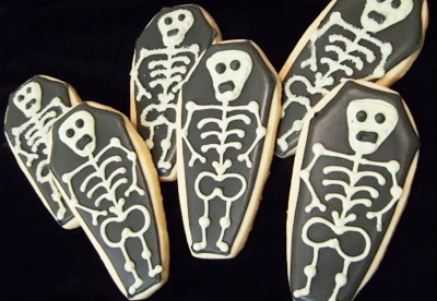 Halloween coffin cookies by Bake at 350