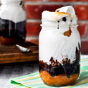 S'mores cake in a jar