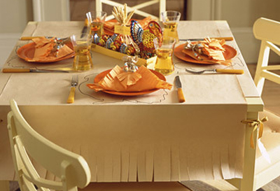 Butcher paper Thanksgiving table by Martha Stewart