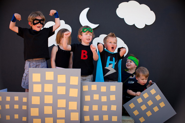 Kids' superhero birthday party by Domestic Charm