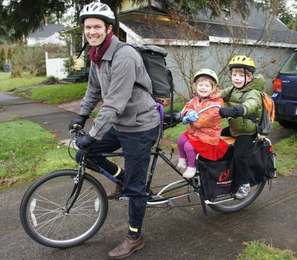 Babes on Bikes: Dad with passengers