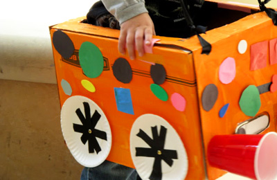 Homemade box cars for kids by Laugh, Paint, Create!