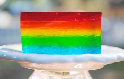 Rainbow Jello squares by Zakka Life