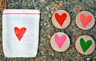 Valentine's Day heart magnets by Red Bird Crafts