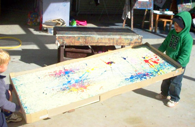 Super-sized marble painting for kids by Let the Children Play