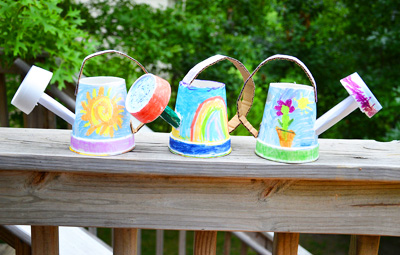 Homemade watering cans for kids by iKat Bag