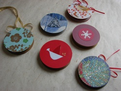 Homemade Christmas ornaments by Quince and Quire