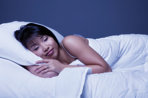Woman getting beauty sleep