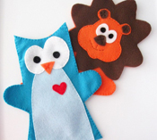 Eco-friendly hand puppets by Maria Palito on Etsy