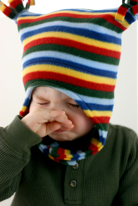 Sneezy preschooler with a cold