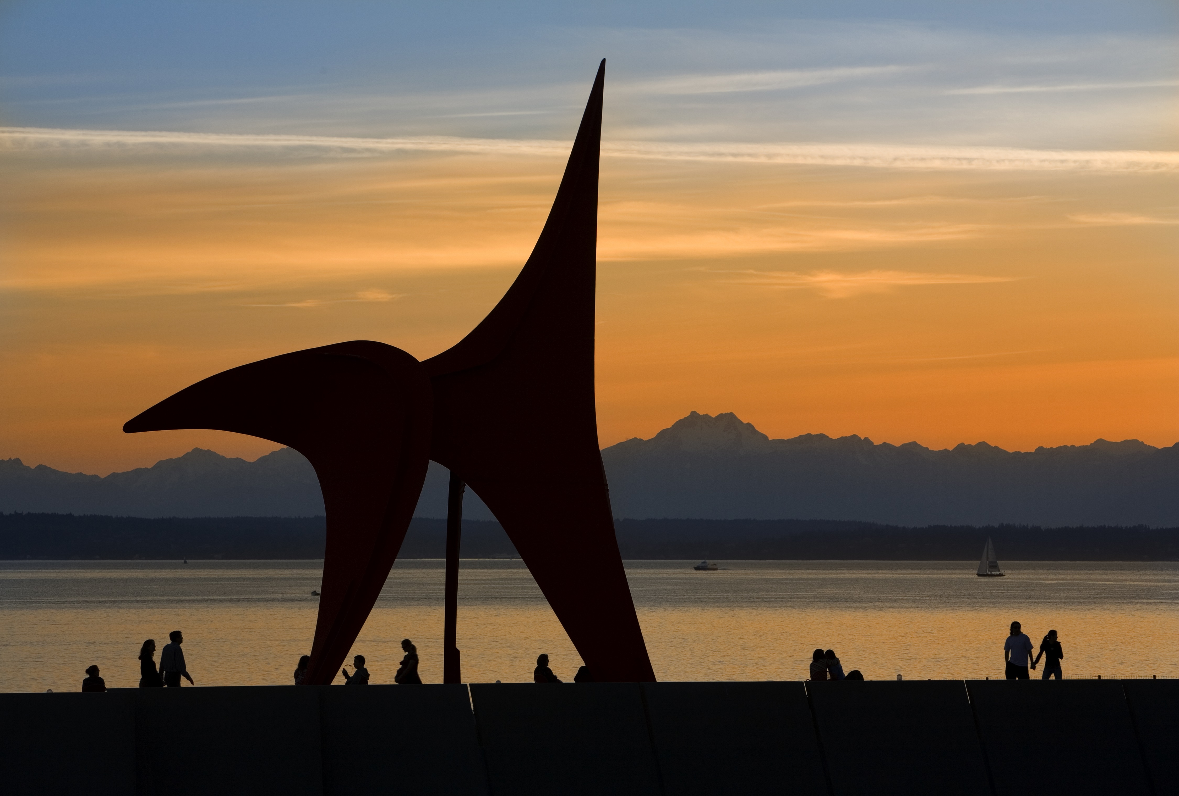 Olympic Sculpture Park at dusk