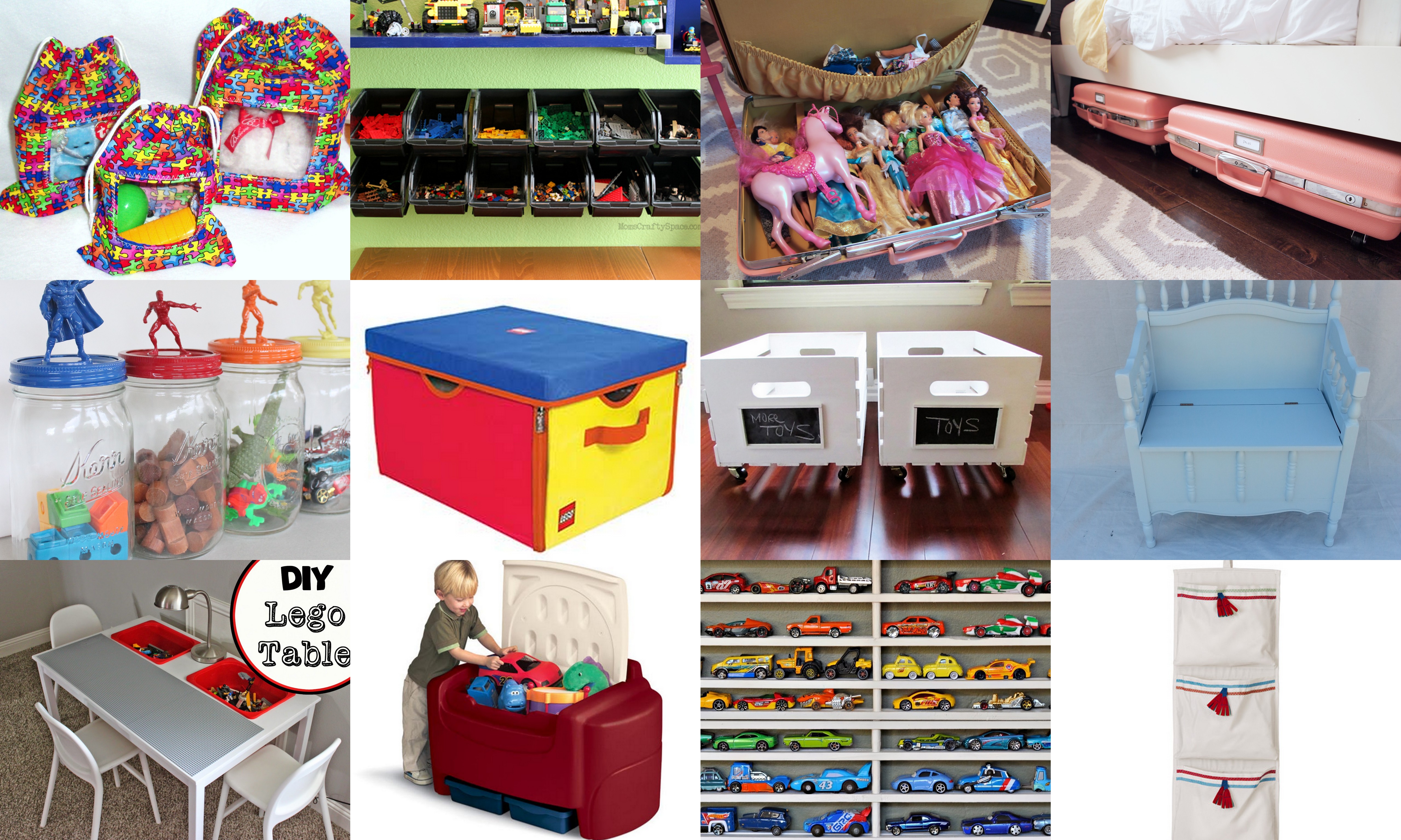 3x Wooden Box Storage Toy Unit Kids Room Children Chest Game Boy Girl Wheel Home 
