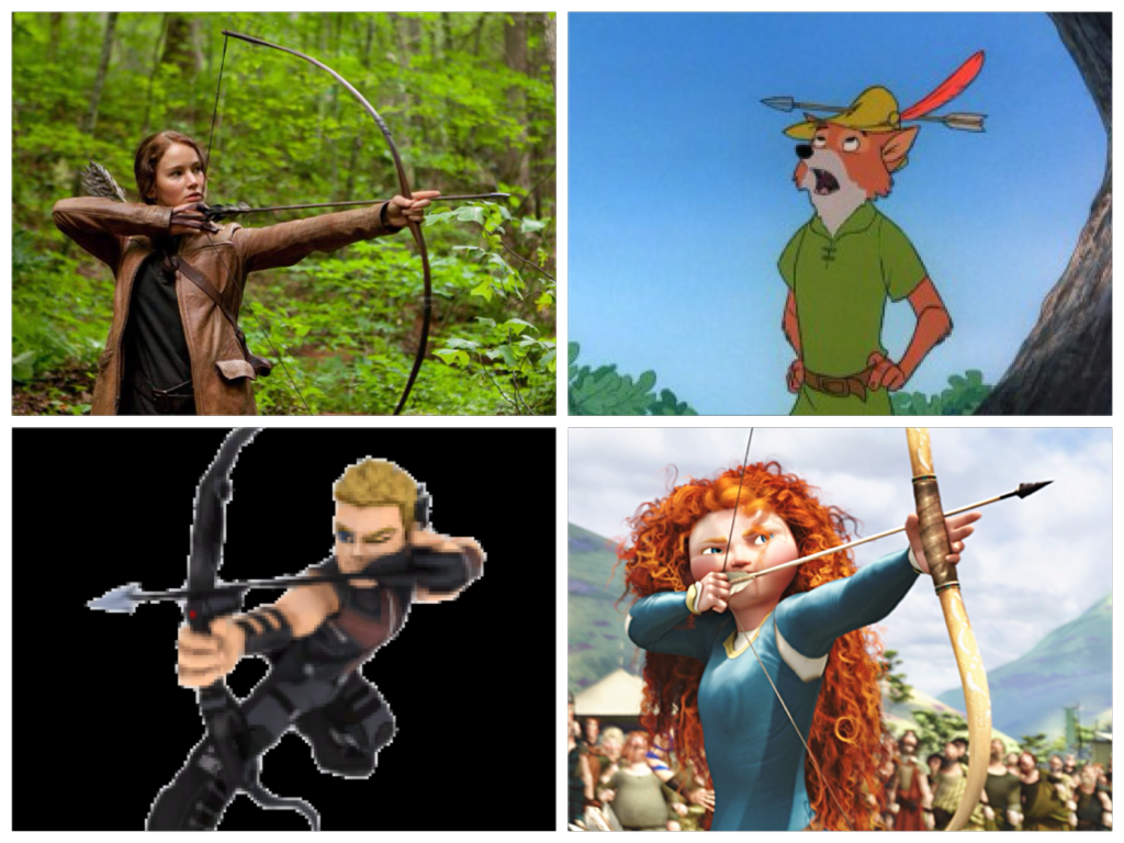 Movie collage of archers