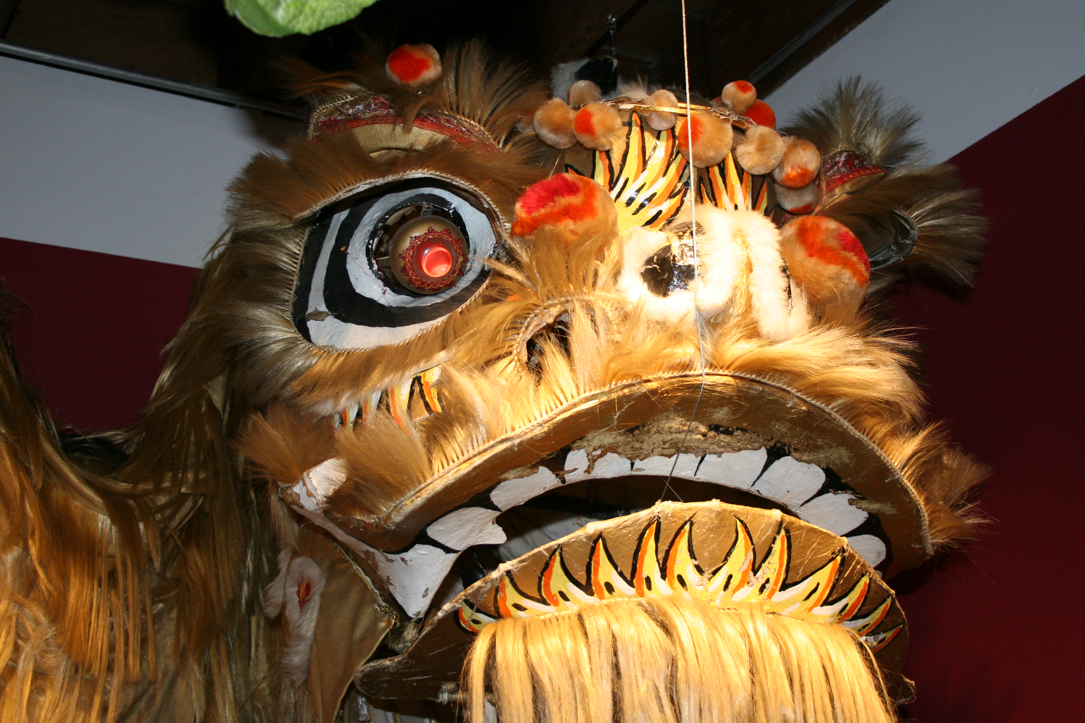 Lion dance mask at the Wing Luke Museum