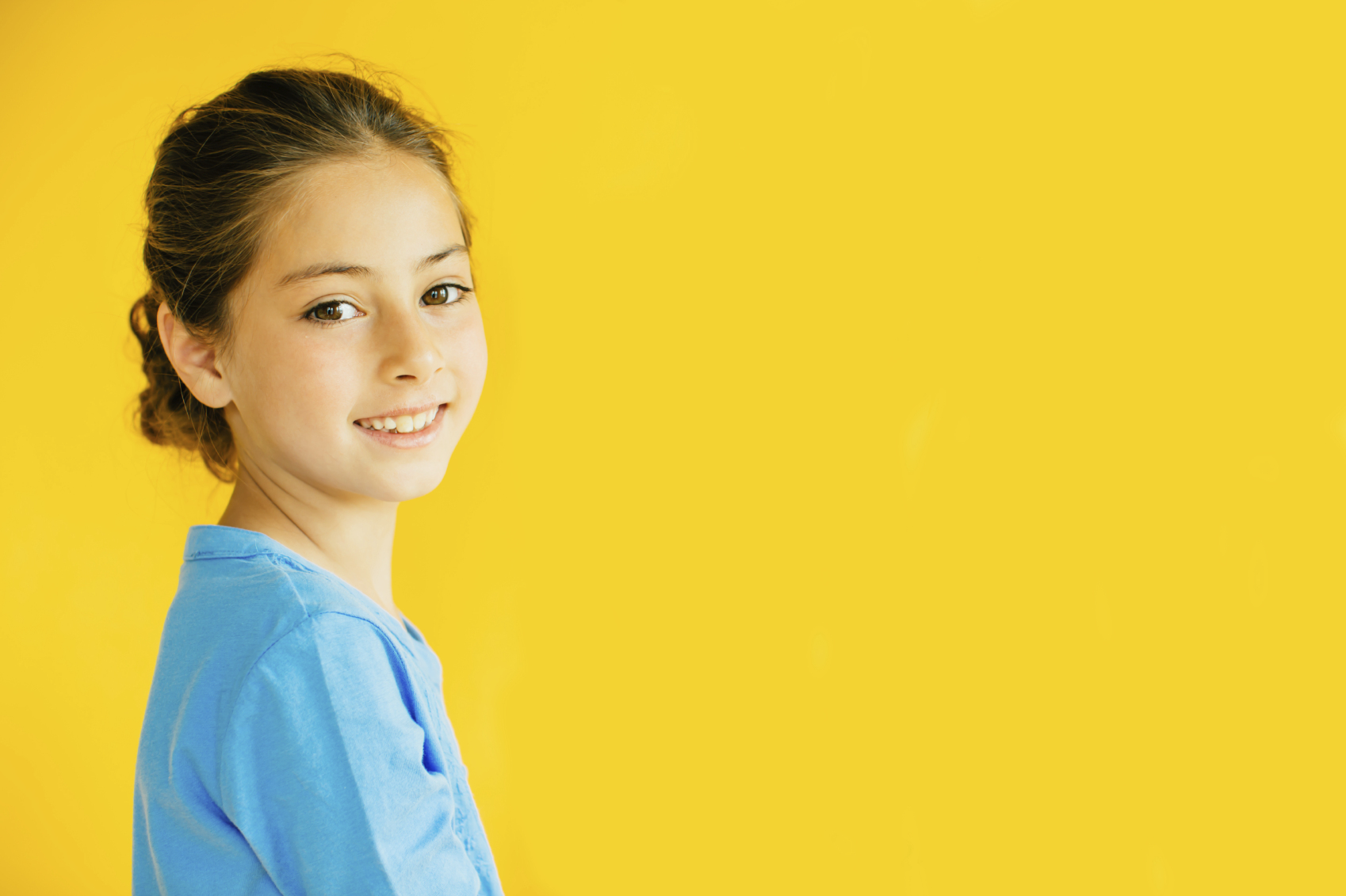 girl with yellow background