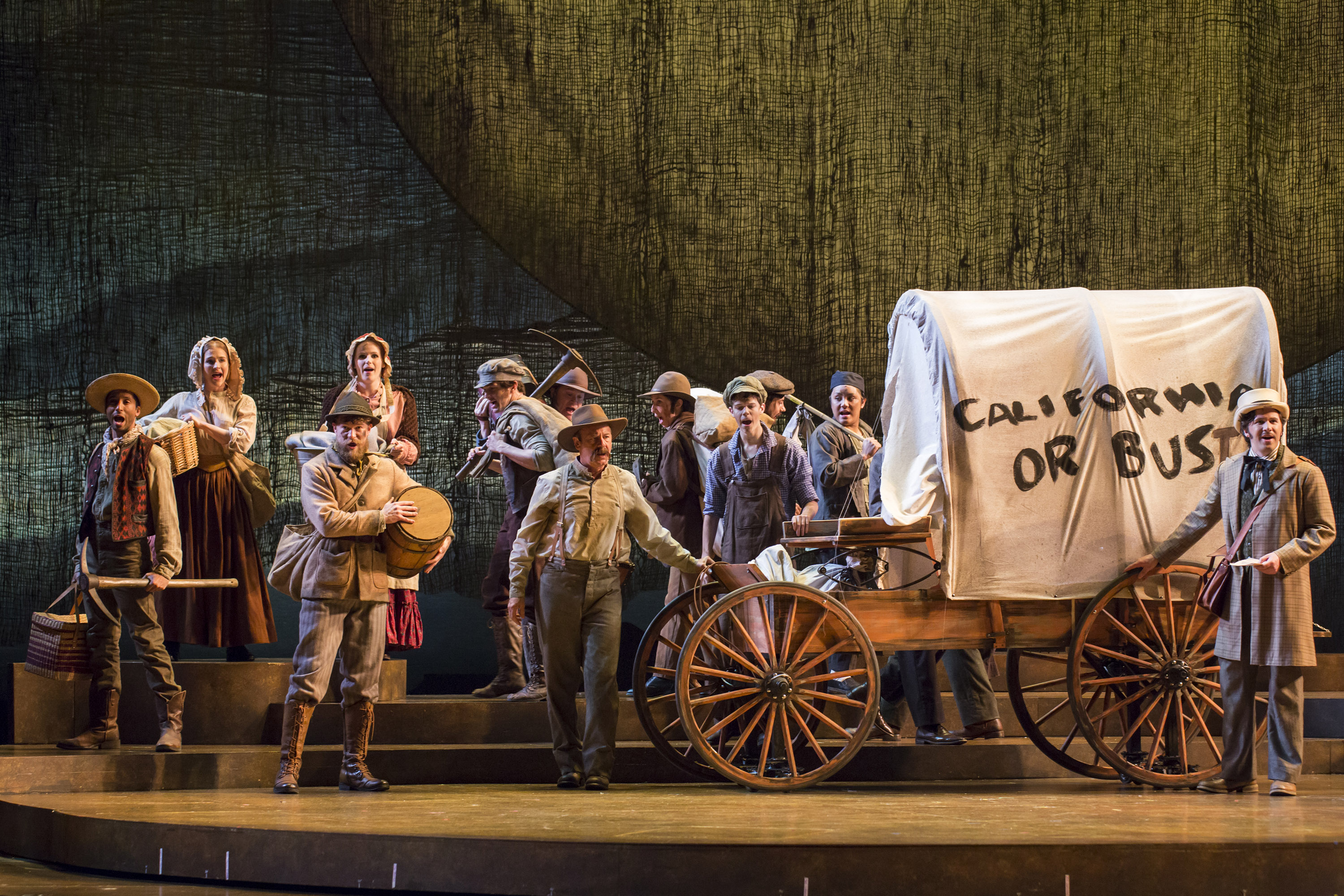The Company of Lerner & Loewe's Paint Your Wagon at The 5th Avenue Theatre. Photo credit Tracy Martin