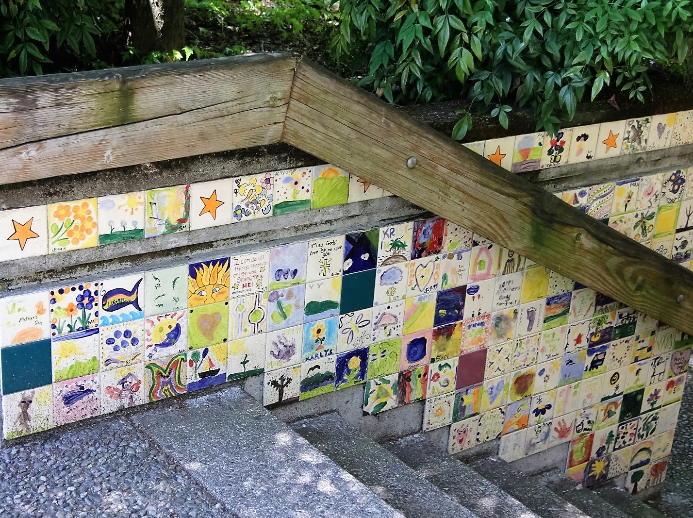 Tiles painted by local children in downtown Kirkland