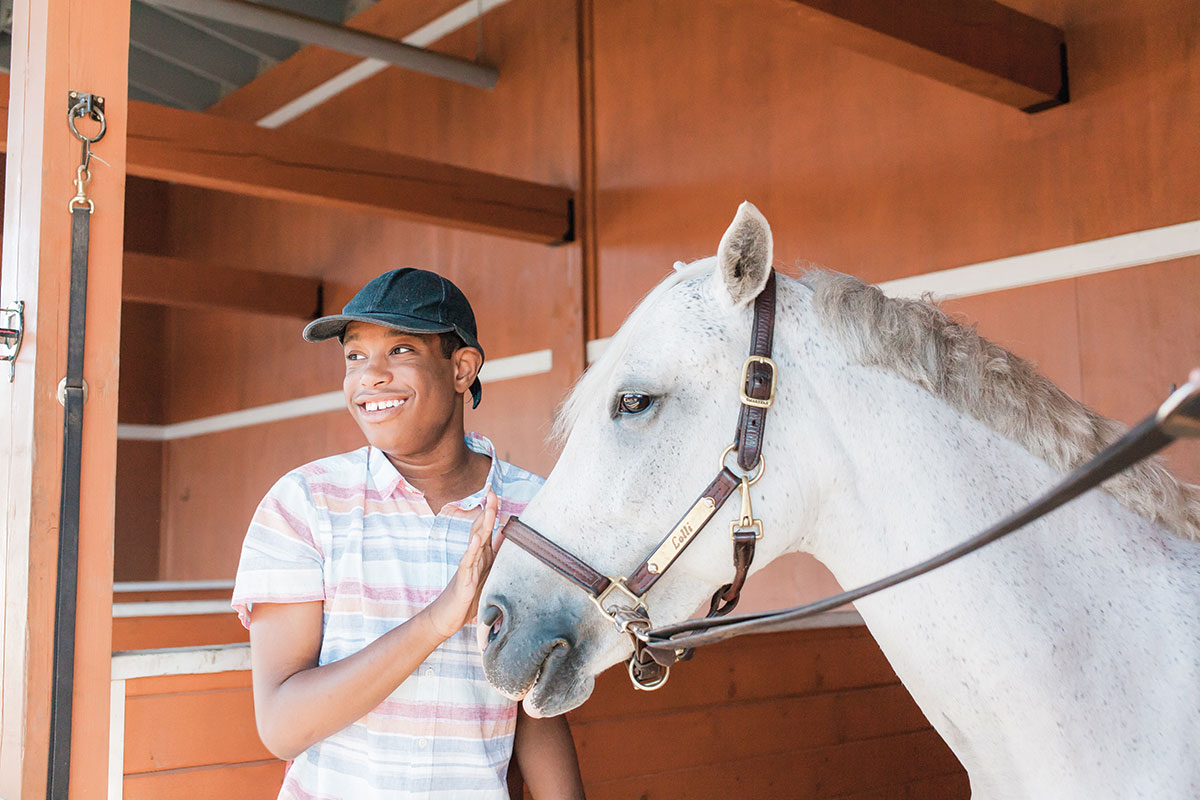 teen with horse